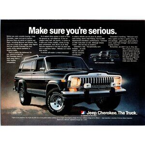 1981 Jeep Cherokee 2 Door Vintage Print Ad Offroad Classic SUV 4x4 Wall Art